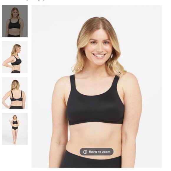 SPANX Bra-llelujah! Black Comfy Lightly Lined Tank Bralette Small Medium - Picture 2 of 5